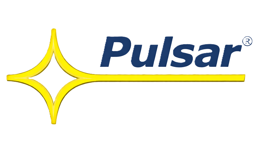 Pulsar logotyp med gul stjärna