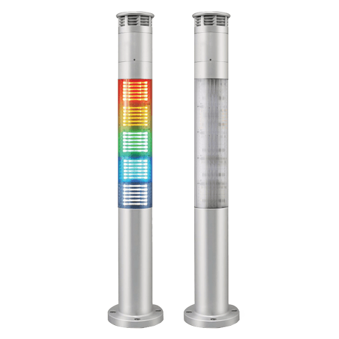 Modern ljuspelare med färgade LED-ljus